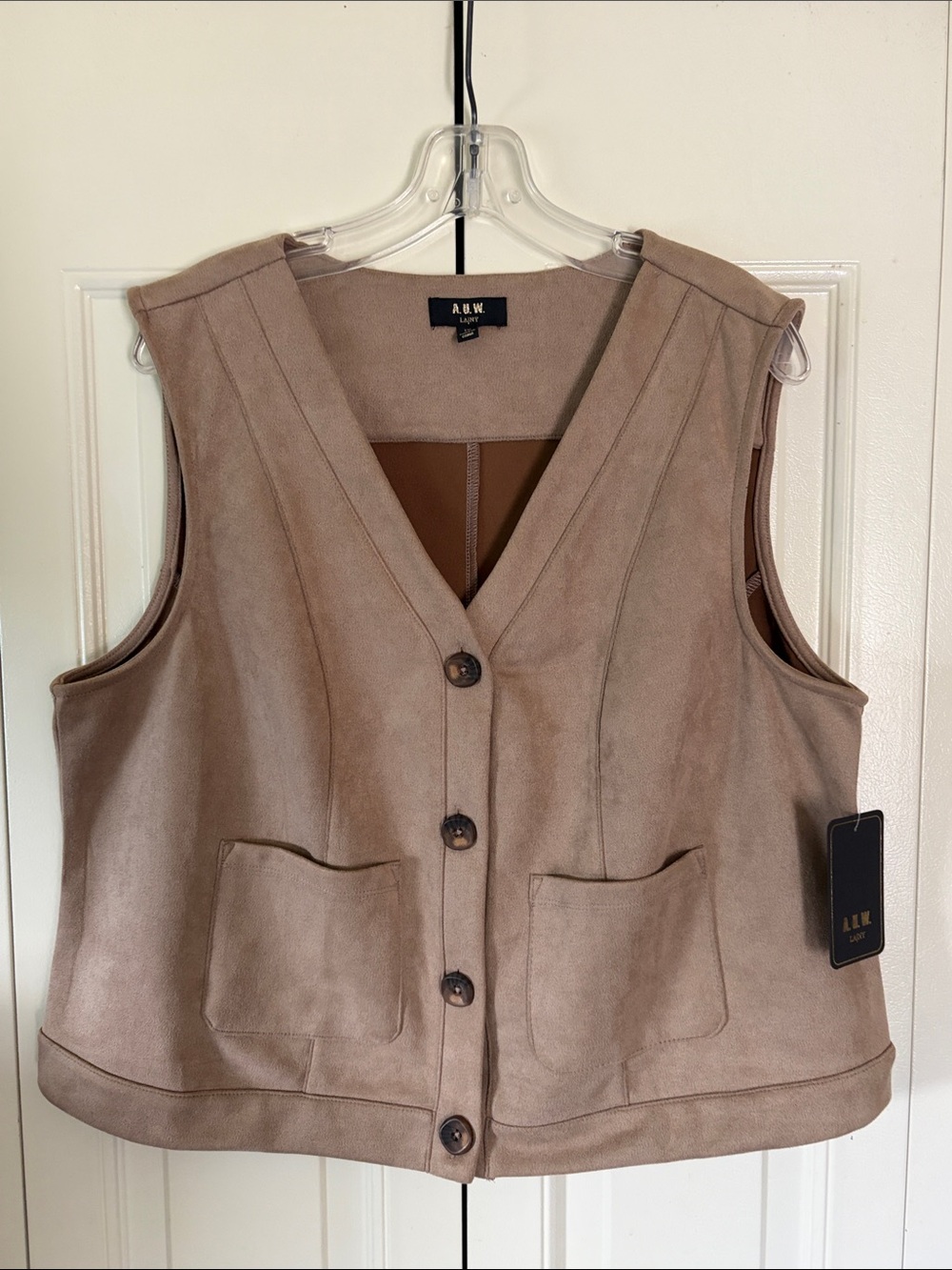 Western Boho Cowgirl Faux Leather Vest Vintagevibe Layer NWT Relaxed A.U.X. Sz1X